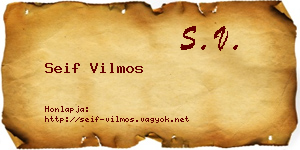 Seif Vilmos névjegykártya